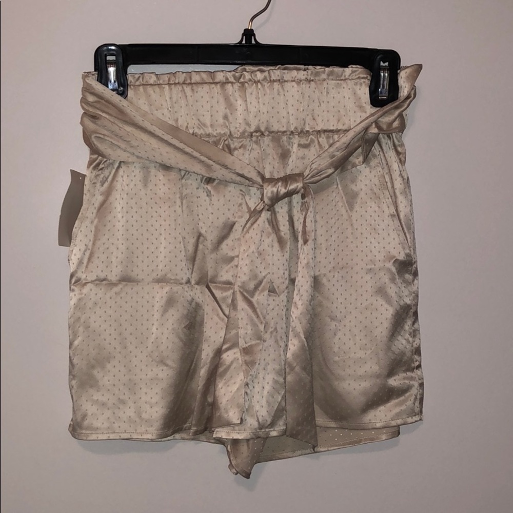 Something navy ivory silk polka dot shorts